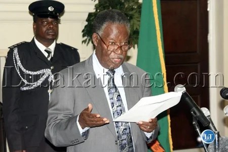 President Michael Sata announces members of the new cabinet at State House in Lusaka
